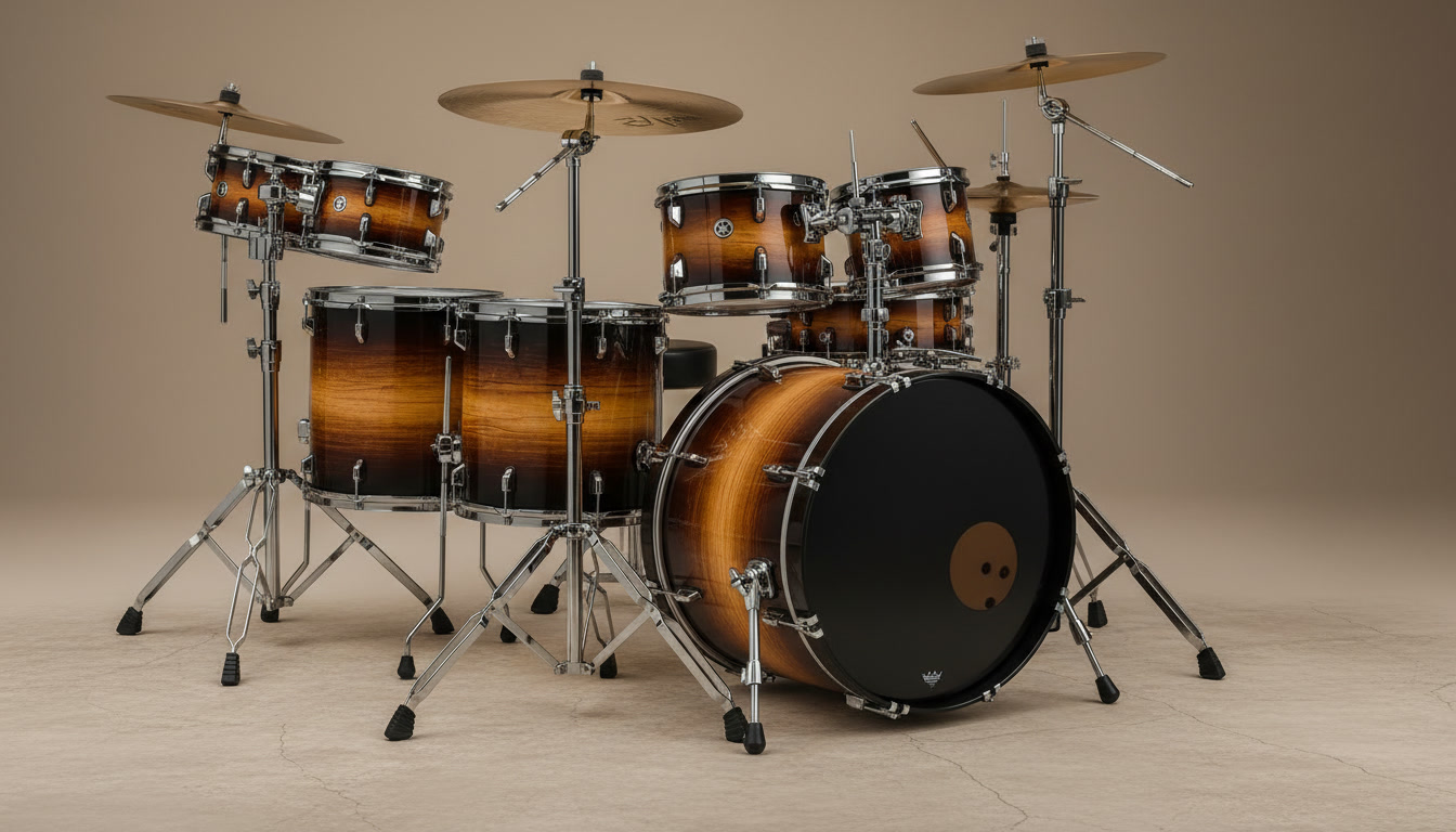 Yamaha Tour Custom 8-piece kit in tobacco burst